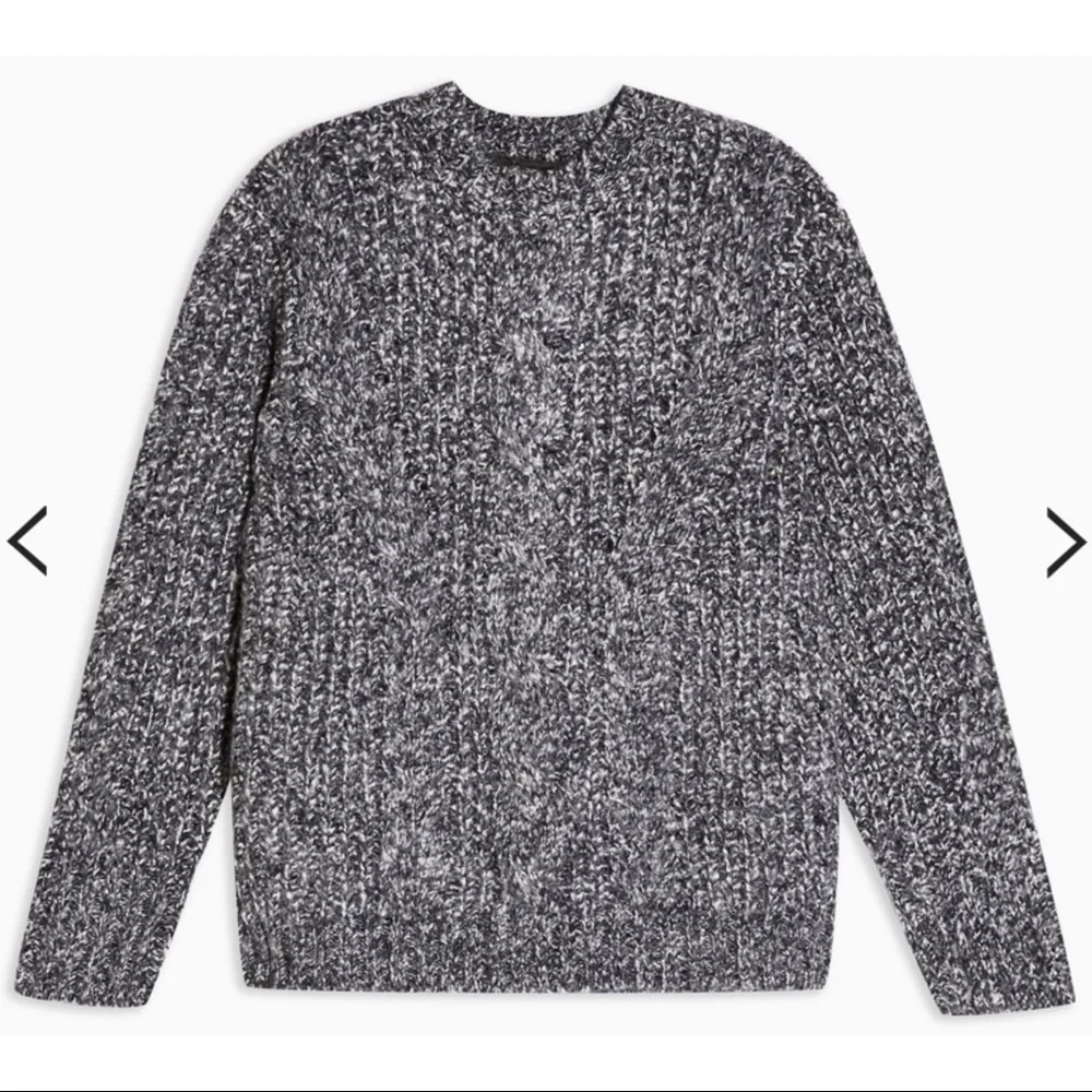 Topshop Vertical Cable Crew Neck Sweater